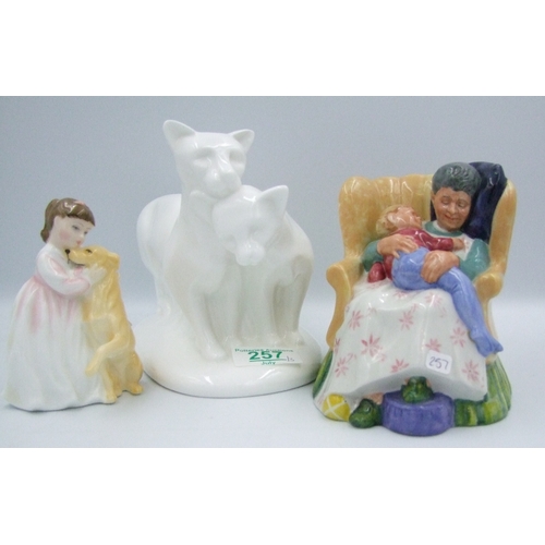 553 - Royal Doulton figures: Sweet Dreams (seconds with base damage) soul mates HN4513 together with Buddi... 