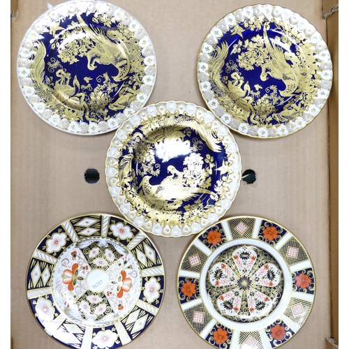 556 - Five Royal Crown Derby Plates, largest