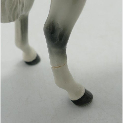 5 - Beswick Huntswoman on grey horse 1730 , damaged rear leg