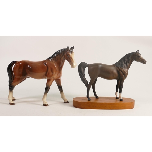 251 - Beswick Brown Matt Arab Xayal 1265 & Bretby pottery model of stallion(2)