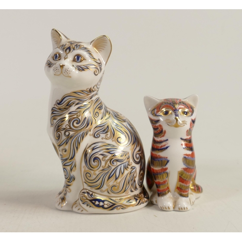 252 - Royal Crown Derby Limited Edition Majestic Cat & similar Kitten(2)