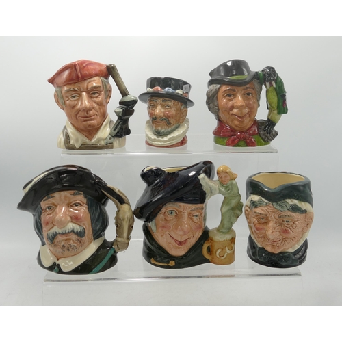 290 - Royal Doulton small size character jugs Granny D6384, Tam O Shanter D6636, Sancho Panca D6461, The W... 