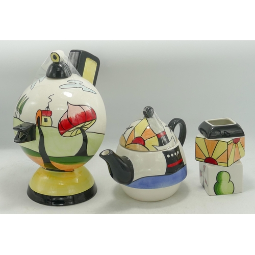 305e - Three Lionel Bailey pieces 2009/10 - Ocean Liner Small teapot limited edition 4/30. Mark on bottom 1... 