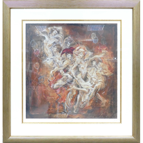 842 - Joy Kirton Smith Limited Edition signed Print Carnival, frame size 93 x 89cm, with certificate