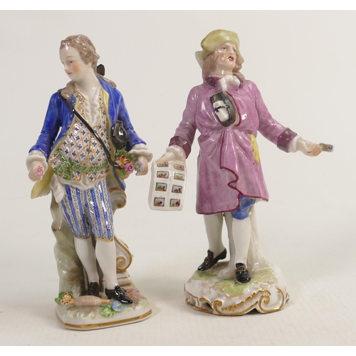 238 - Continental Samson figures in the style of meissen, height 14cm(2)