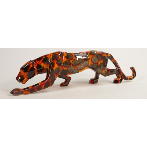 569 - Anita Harris model of a Panther (hot coals). Gold signed to base, length 41cm