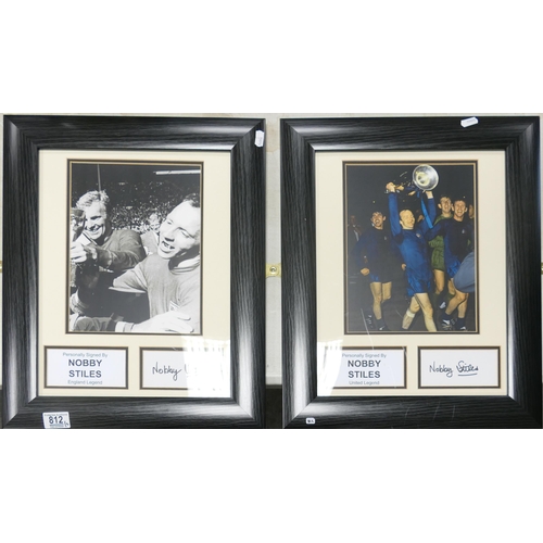 812 - Two Framed & Sign Nobby Stiles prints, both with Certificate of Authenticity from 99 Legends.com(2)