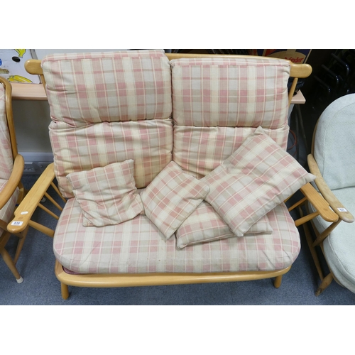 836 - Light Coloured Ercol Mid Century Two Seater Settee