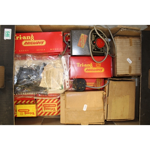 646 - Mixed collection of Triang Railways accessories to include 4 power controllers, rails, signals etc (... 