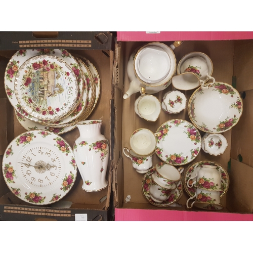 9 - A collection of Royal Albert Old Country Rose Patterned Tea & dinnerware including tea set, dinner p... 