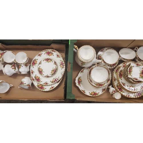 36 - A large collection of Royal Albert Old Country Rose Patterned items to include Tea Set, dinner plate... 