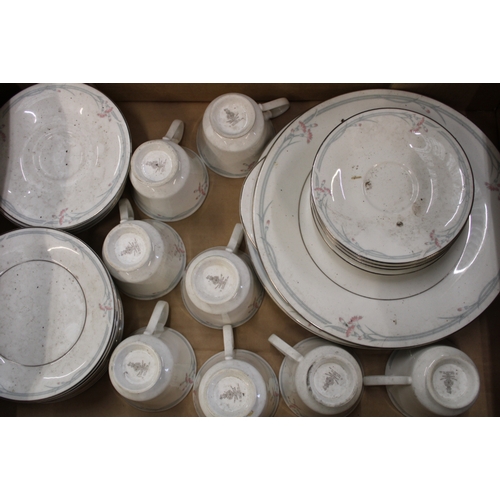 543 - Royal Doulton 'carnation' large collection of 6 Dinner Plates, 12 side plates, 8 cups & 12 saucers