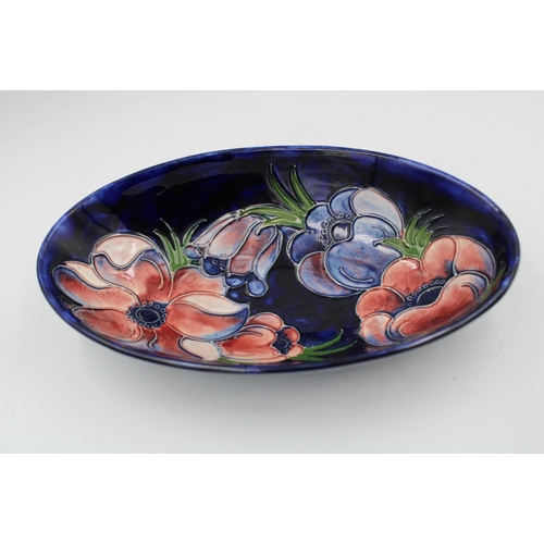 534 - Moorcroft Oval shaped Dish in the Anemone pattern