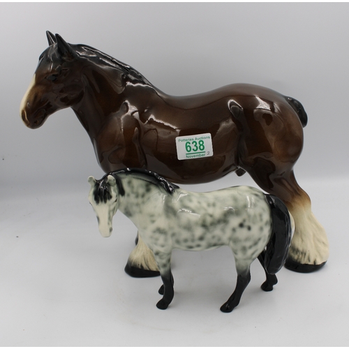 638 - Large 'Melba' type shire horse, together with another unbranded horse (2).