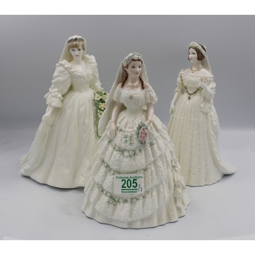 205 - Coalport for Compton Woodhouse Limited Edition Royal Lady figures Queen Victoria, Diana & Princess A... 