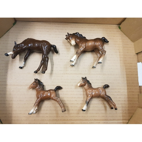 637 - A group of 4 Beswick foals, all in brown gloss finish (4).