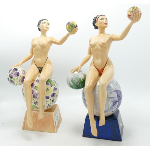 156 - Two Kevin Francis/Peggy Davies Artist Proof Figures Isadora Both Over painted by Vendor(2)