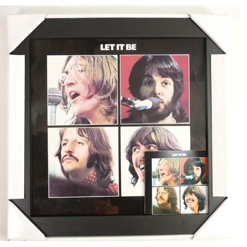 490 - The Beatles album cover 'Let it Be' in the form of a framed ceramic tile by Coalport 30cm x 30cm.