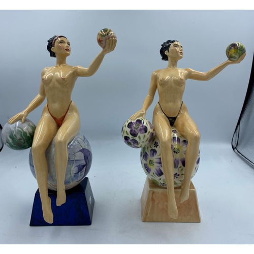 156 - Two Kevin Francis/Peggy Davies Artist Proof Figures Isadora Both Over painted by Vendor(2)