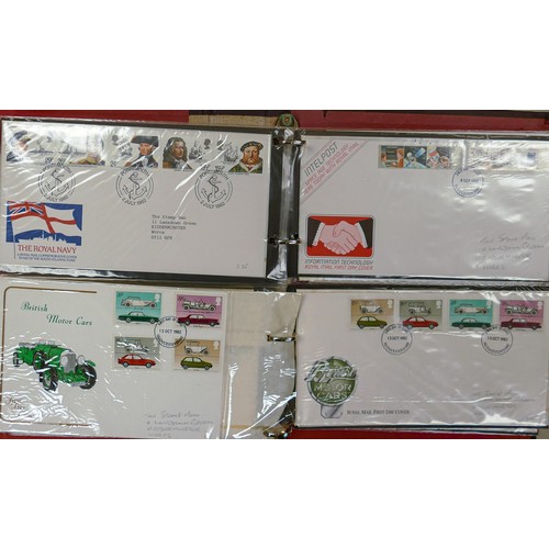 1030 - A large collection of first day cover stamps, comprising 6 albums of English First Day Covers dating... 