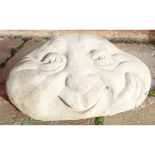 820B - Stone garden ornament of happy face stones