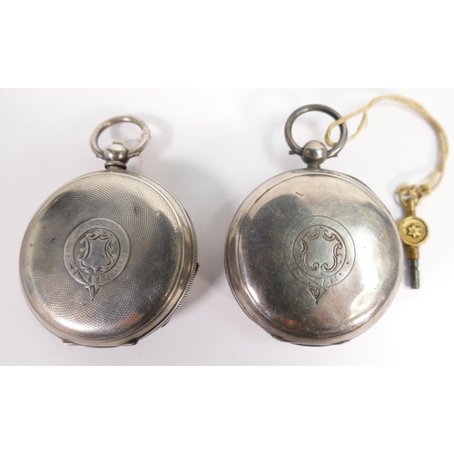 668 - 2 x hallmarked silver cased gents pocket watches, a Waltham and a Dent.  Both in ticking order, the ... 