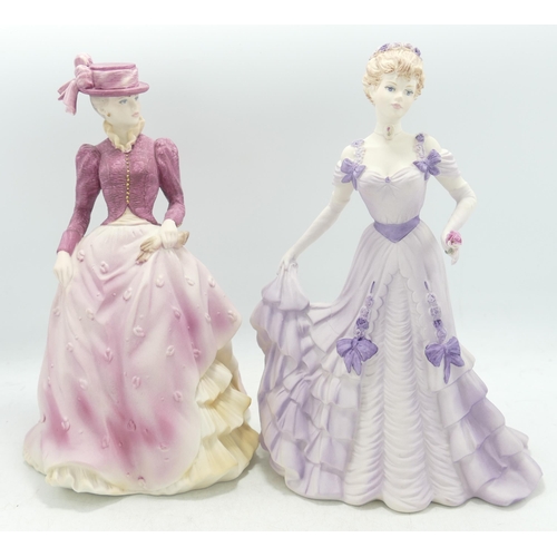 153 - Boxed Coalport Matt Age of Elegance Figures First Waltz & Hyde Park(2)