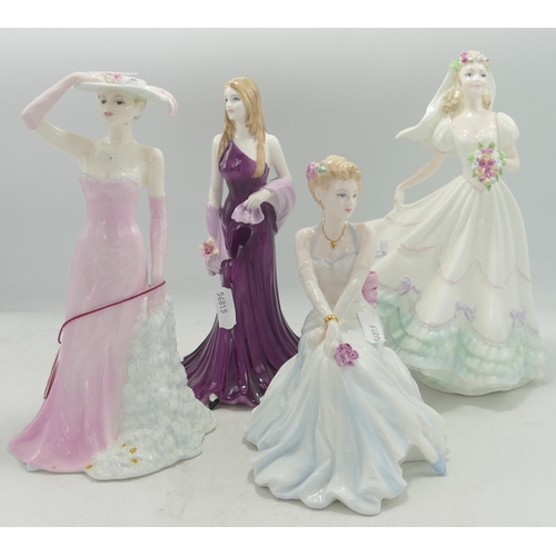 156 - Boxed Coalport Ladies of Fashion Figures Danni, Gail, Silken Lady & Wedding Day(4)