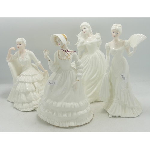 157 - Boxed Coalport Figures including Ladies of Fashion GI(seconds), Melanie, Helena & Elaine(4)