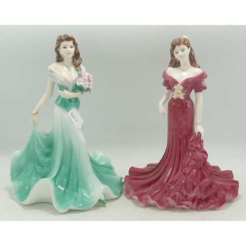 158 - Boxed Coalport Ladies of Fashion Figures Margaret & Lorraine ( exclusive for 2000), both signed to b... 