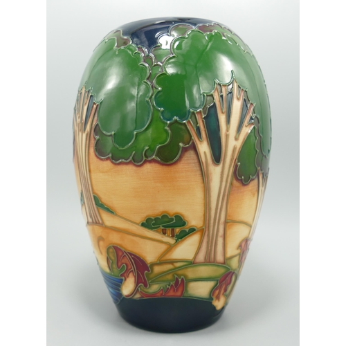 418 - Moorcroft Evening Sky Patterned Vase, height 17cm, dated 2003, Red Dot Seconds, height 18cm