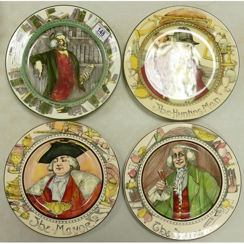 148 - Royal Doulton Series Ware Plates to include The Squire, The Mayor, The Hunting man & The Book Worm(4... 