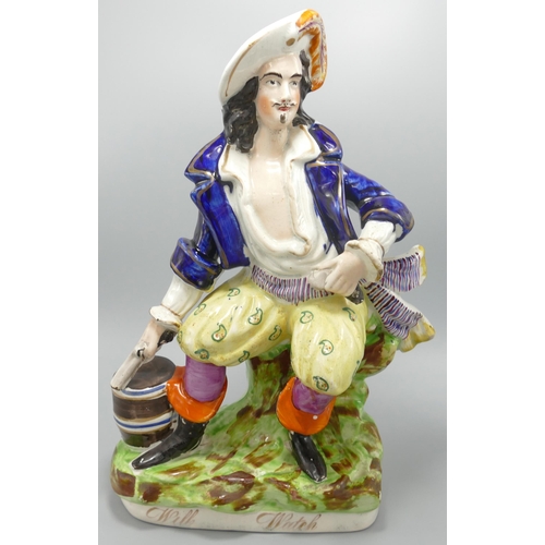 168 - 19th Century Large Flatback figure Will Watch the Smuggler, height 30cm