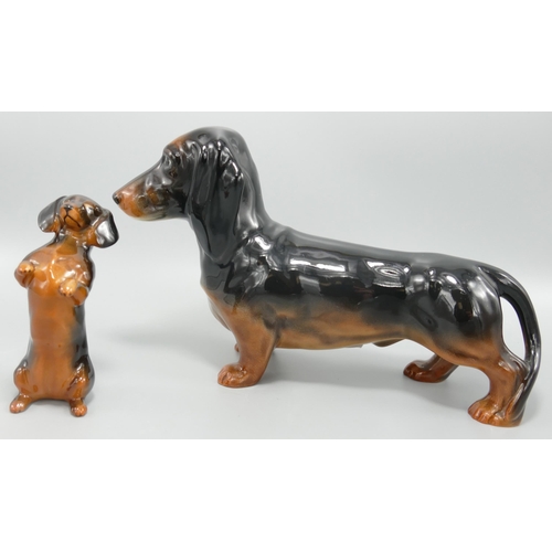 255 - Beswick Large Beswick Dachshund 2286 & similar 1461(2)