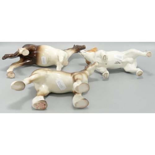 256 - Beswick Jack Russell Terrier 2023 together with 2 Melba Ware Horses(3)