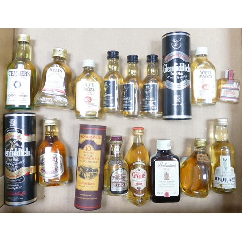 646 - A collection of Miniature Whisky's including Dalmore, Grants, Chivas Regal, Glayva, Glenmorangie