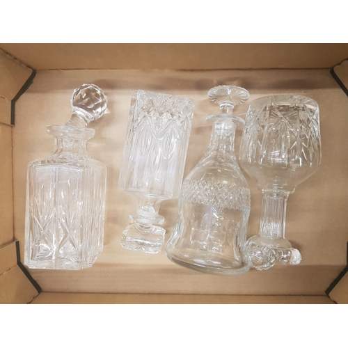 20 - A collection of four crystal spirit decanters (one stopper a/f)(4).