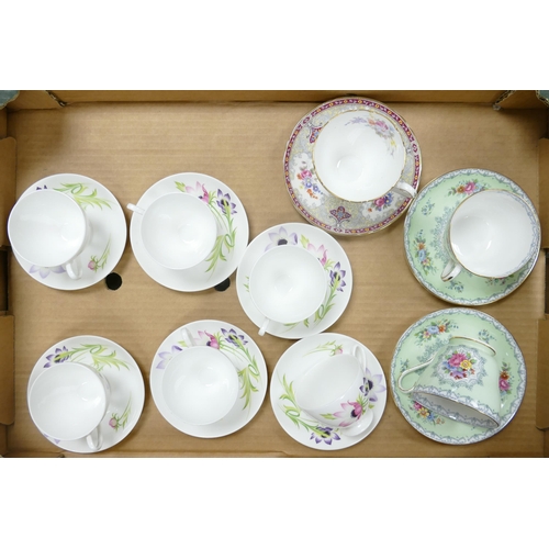 1204 - Shelley Floral cups & saucers including Crochet pattern & Georgian