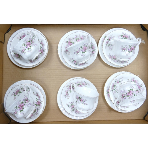 1205 - Royal Albert Lavender Rose patterned trio's x 6