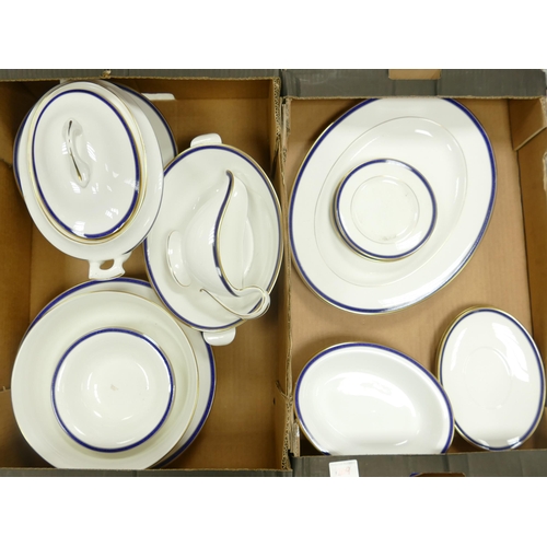 1209 - Spode Lausanne Patterned dinnerware to include platters, lidded tureens, dinner plates etc (2 tray)