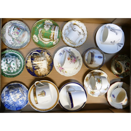 284 - A collection of Royal Doulton, Crown Staffordshire, Hammersley, Heals & similar coffee cups & saucer... 