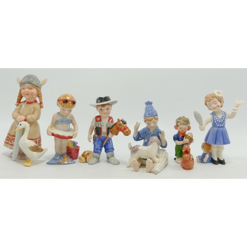 291 - A collection of Royal Copenhagen Miniature Child Figures, tallest 9cm(6)