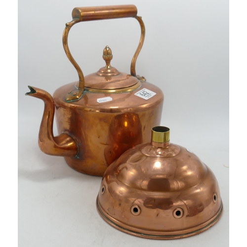 642 - Large Copper Kettle & similar plunger end(2)