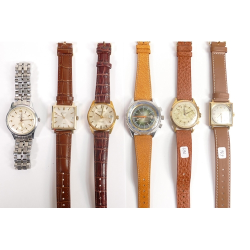 696 - 6 x vintage gents watches including; Tunis Datomatic chronograph, Montine Automatic, Maruxa Chronogr... 