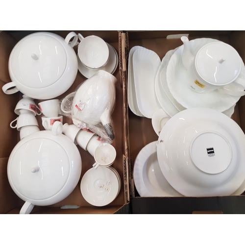 597 - Royal Doulton white ware items to include 2 Symmetry pattern lidded tureens and matching coffee pot,... 