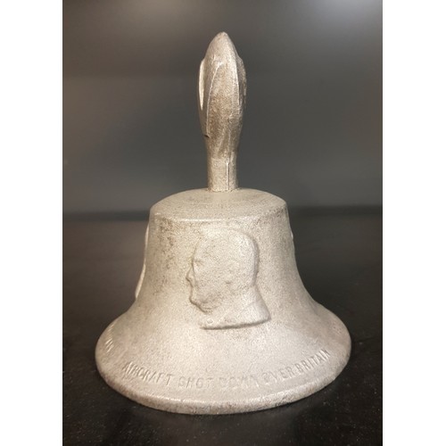 25 - RAF Benevolent Fund 1939-45 Victory bell, cast from metal from German aircraft shot down over Britai... 