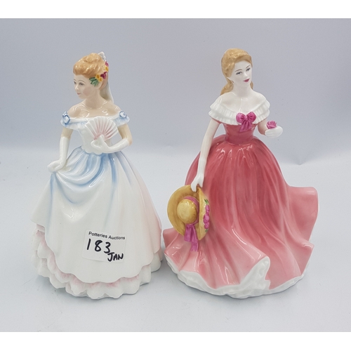 183 - 2 Royal Doulton Lady Figures 'Claire' HN3646 & 'Rosie' HN4094