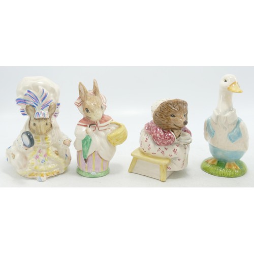 658 - Royal Albert Boxed Beatrix Potter Figures Miss Tiigy Winkle Takes Tea, Mr Drake Puddleduck, Mrs Rabb... 