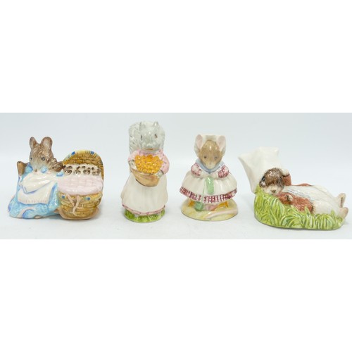 660 - Royal Albert Boxed Beatrix Potter Figures Old Women who lived in a shoe knitting, Hunca Munca, Goody... 