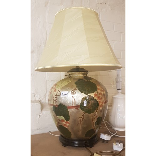 71 - Very large ceramic table lamp with shade, overall height including shade 69cm.